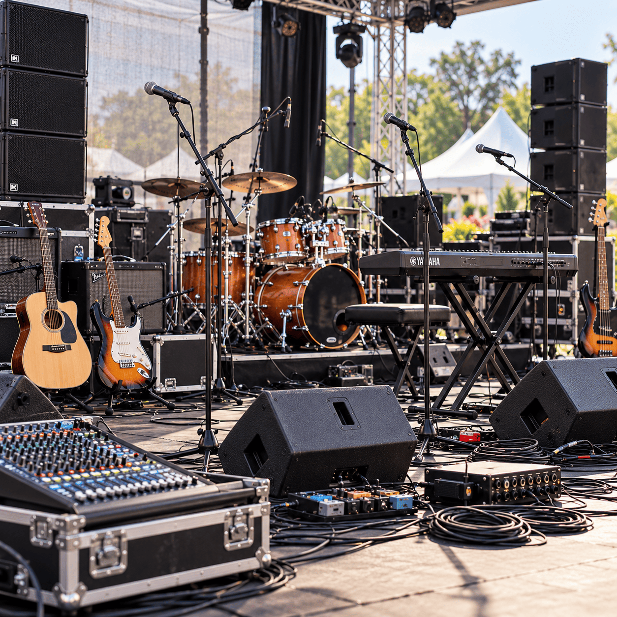 Speaker and microphone stands for hire